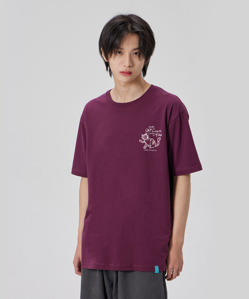 ASTRAL PROJECTION（アストラルプロジェクション）の「[ドゥドゥルキャット]コットンルーズフィット半袖Tシャツ_プラムパープル（Tシャツ/カットソー・メンズ・その他・LARGE/MEDIUM/X-LARGE/XX-LARGE）」の4枚目の写真