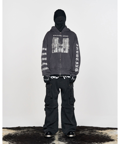 SCHISM INDUCING(スキズムインデューシング)の「NOTRE DAME ZIP HOODIE CHARCOAL(パーカー・レディース・その他・MEDIUM/LARGE)」の17枚目の写真
