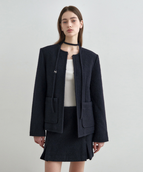 MONGDOL(モンドル)の「ウールブレンドツイードミニスカートネイビーMDSK029NAVY(スカート・レディース・その他・SMALL/MEDIUM)」の5枚目の写真