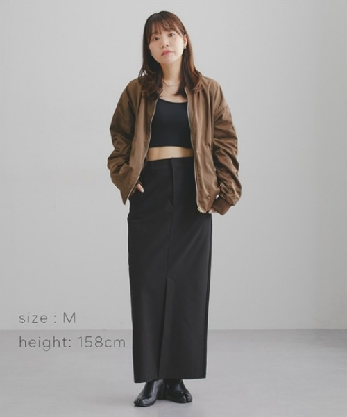 Maison INNESS(メゾンアイネス)の「エフォートレスMA-1ボンバージャケット(はっ水)(MA-1・レディース・ライトカーキ/スモークピンク/ブラック/ブラウン・S~M/L~LL/3L~4L/5L~6L)」の21枚目の写真