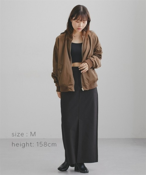 Maison INNESS(メゾンアイネス)の「エフォートレスMA-1ボンバージャケット(はっ水)(MA-1・レディース・ライトカーキ/スモークピンク/ブラック/ブラウン・S~M/L~LL/3L~4L/5L~6L)」の19枚目の写真