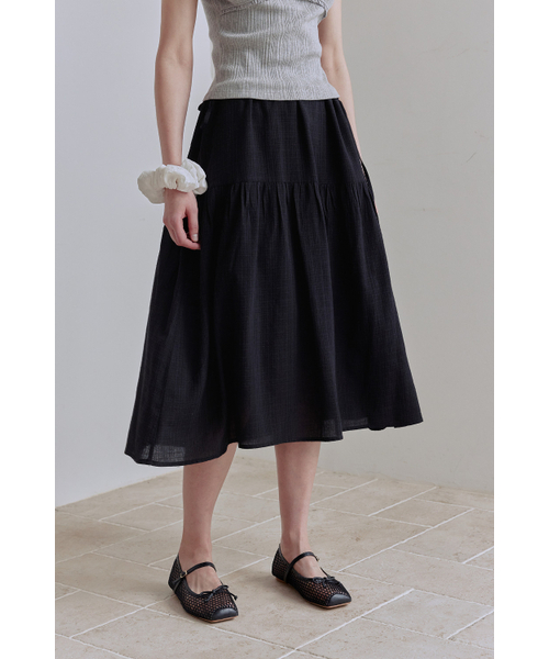 AFTERHOURS(アフターアワーズ)の「EASY STRING FLARE SKIRT (BLACK)(スカート・レディース・その他・FREE)」の1枚目の写真