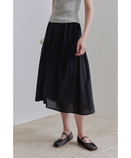 AFTERHOURS(アフターアワーズ)の「EASY STRING FLARE SKIRT (BLACK)(スカート・レディース・その他・FREE)」の2枚目の写真