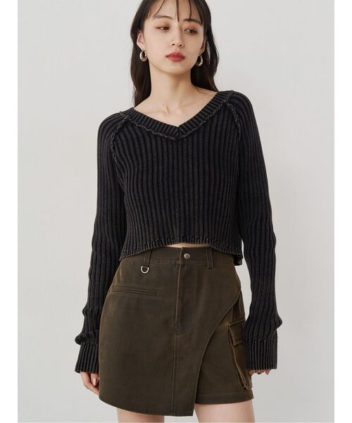 セール】ブリーチVネッククロップドニット（ニット/セーター）｜MURUA