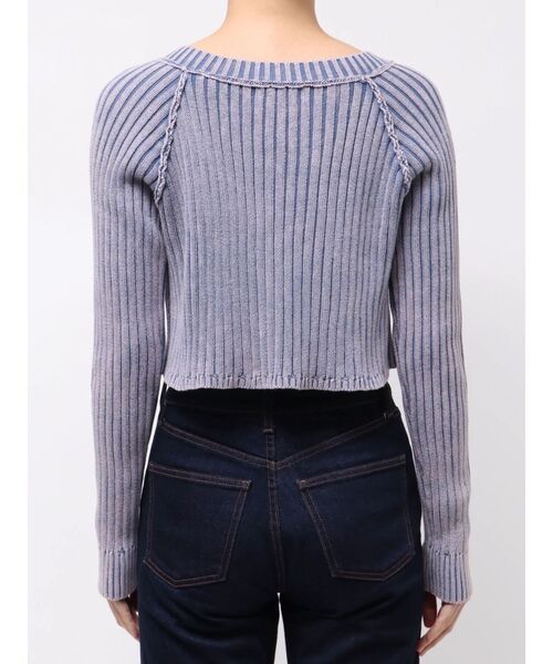 MURUA（ムルーア）の「ブリーチVネッククロップドニット（ニット/セーター・レディース・ブラック/ブルー/ベージュ・FREE）」の8枚目の写真