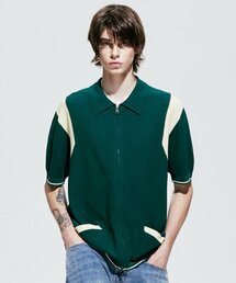S SY（エスエスワイ）の「Varsity Summer Half Knit Zip-up Green（ニット/セーター・メンズ）」