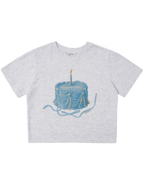 MATCHGLOBE（マッチグローブ）の「ブルーケーキクロップTシャツ（ライトグレー）（Tシャツ/カットソー・レディース・その他・FREE）」の5枚目の写真