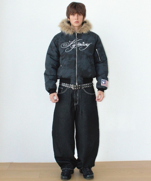 A'GEM/9 × .kom 『KEYMISERY/キーミザリー』Cropped Fur Hood MA-1