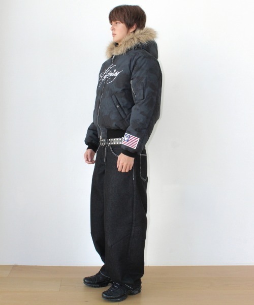 ジャケット・アウター CROPPED 2WAY FUR HOOD MA-1 ジャケット