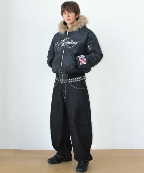 A'GEM/9 × .kom 『KEYMISERY/キーミザリー』Cropped Fur Hood MA-1