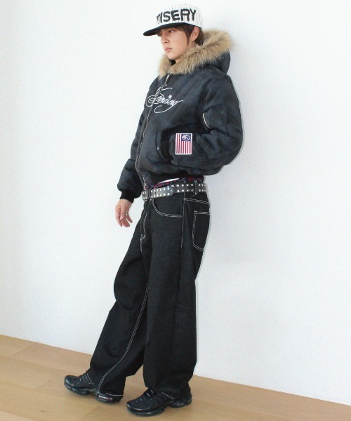 A'GEM/9 × .kom 『KEYMISERY/キーミザリー』Cropped Fur Hood MA-1