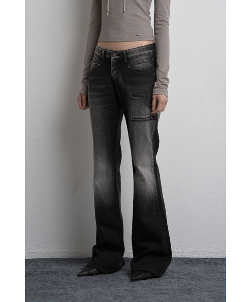 SYNERJYN（シナジン）の「CARGO PAINTING DENIM PANTS BLACK（デニムパンツ・レディース・その他・SMALL/LARGE/MEDIUM）」の8枚目の写真