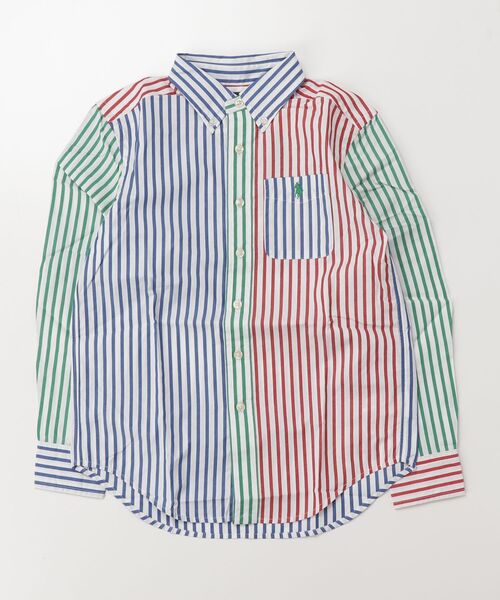 POLO RALPH LAUREN CHILDRENSWEAR(ポロ ラルフ ローレン チルドレンズウェア)の「ストライプド コットン ポプリン ファン シャツ(シャツ/ブラウス・キッズ・マルチ・L/XL/M/S)」の3枚目の写真