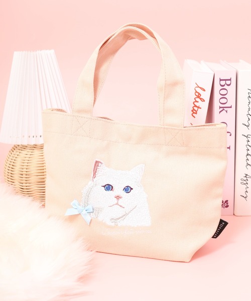 セール】アトリエポピン アニマル刺繍ランチトート（トートバッグ