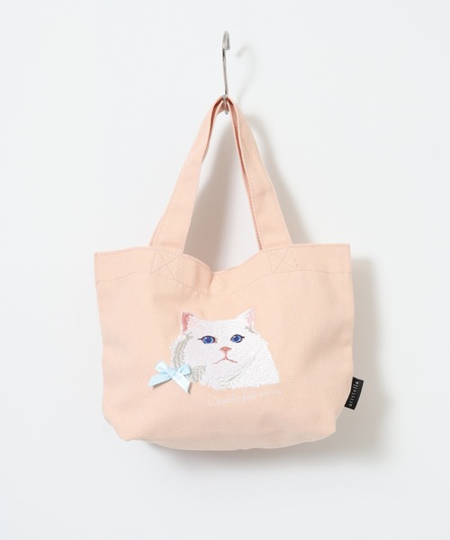 FUNALIVE(ファンアライブ)の「アトリエポピン アニマル刺繍ランチトート(トートバッグ・レディース・グレー/ライトピンク/サックスブルー/アイボリー・FREE)」の7枚目の写真
