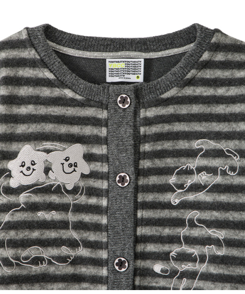 youthbath（ユースバース）の「Cat Graphic Striped Cardigan_Charcoal（カーディガン/ボレロ・レディース・その他・SMALL/MEDIUM）」の3枚目の写真