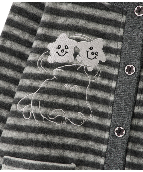 youthbath（ユースバース）の「Cat Graphic Striped Cardigan_Charcoal（カーディガン/ボレロ・レディース・その他・SMALL/MEDIUM）」の4枚目の写真