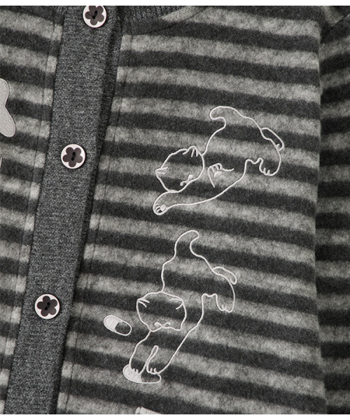 youthbath（ユースバース）の「Cat Graphic Striped Cardigan_Charcoal（カーディガン/ボレロ・レディース・その他・SMALL/MEDIUM）」の5枚目の写真