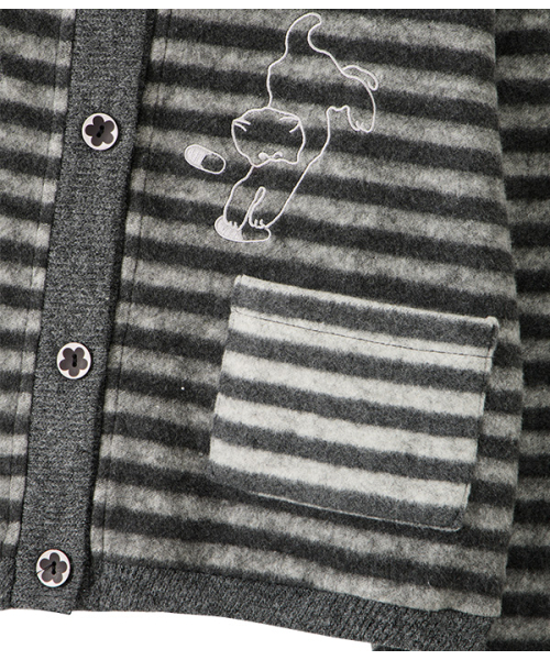 youthbath（ユースバース）の「Cat Graphic Striped Cardigan_Charcoal（カーディガン/ボレロ・レディース・その他・SMALL/MEDIUM）」の6枚目の写真
