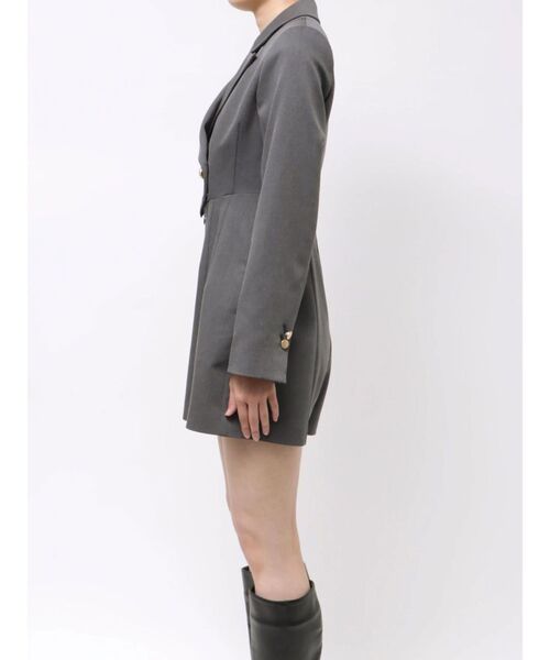 MERCURYDUO（マーキュリーデュオ）の「フィットアンドフレアジャケットミニロンパース（つなぎ/オールインワン・レディース・チャコールグレー/アイボリー・MEDIUM/SMALL）」の15枚目の写真