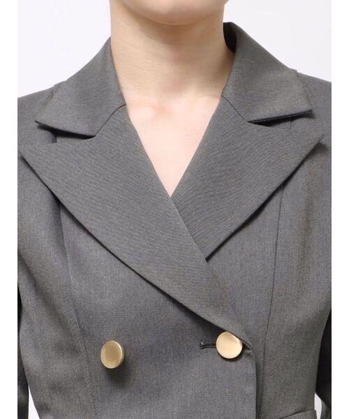 MERCURYDUO（マーキュリーデュオ）の「フィットアンドフレアジャケットミニロンパース（つなぎ/オールインワン・レディース・チャコールグレー/アイボリー・MEDIUM/SMALL）」の17枚目の写真