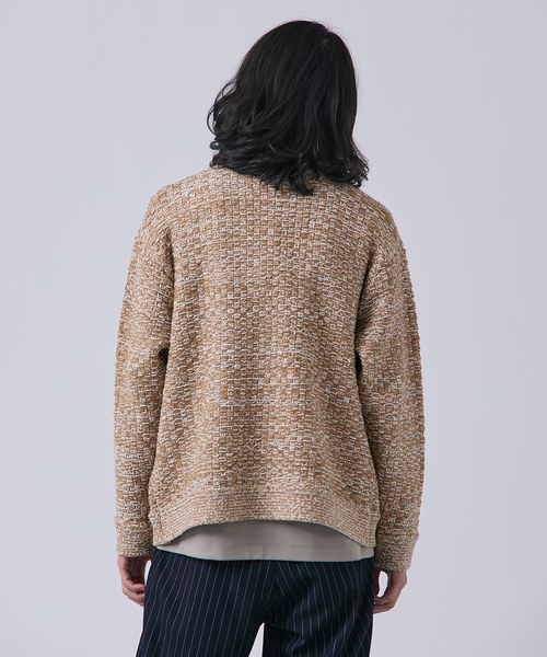 B.C STOCK（ベーセーストック）の「ツイードモール ヘビーカーディガン（カーディガン/ボレロ・メンズ・ネイビー/ブラウン/アイボリー・MEDIUM/LARGE）」の7枚目の写真