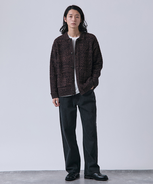 B.C STOCK（ベーセーストック）の「ツイードモール ヘビーカーディガン（カーディガン/ボレロ・メンズ・ネイビー/ブラウン/アイボリー・MEDIUM/LARGE）」の8枚目の写真