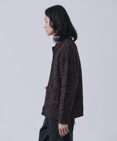 B.C STOCK（ベーセーストック）の「ツイードモール ヘビーカーディガン（カーディガン/ボレロ・メンズ・ネイビー/ブラウン/アイボリー・MEDIUM/LARGE）」の10枚目の写真