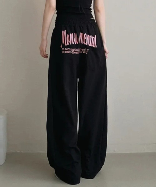 Miniministore(ミニミニストア)の「バッグプリントワイドスエットパンツ韓国風(スウェットパンツ・レディース・ネイビー系2/ブラック系1/グレー系1/ネイビー系1/グレー系2/ブラック系2・FREE)」の7枚目の写真