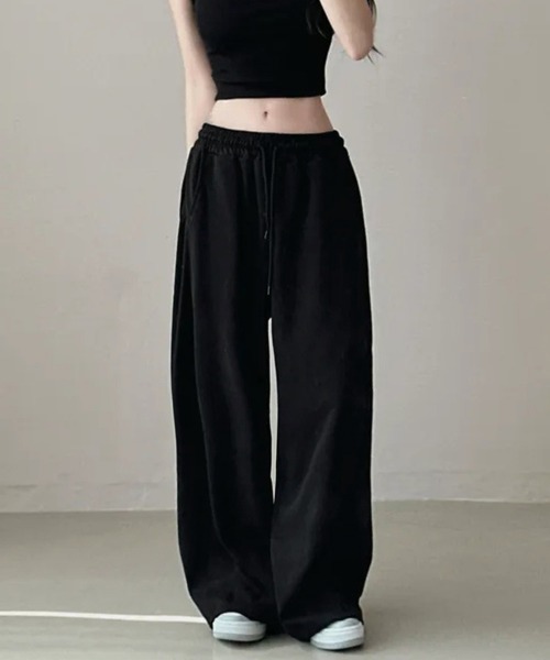 Miniministore(ミニミニストア)の「バッグプリントワイドスエットパンツ韓国風(スウェットパンツ・レディース・ネイビー系2/ブラック系1/グレー系1/ネイビー系1/グレー系2/ブラック系2・FREE)」の8枚目の写真