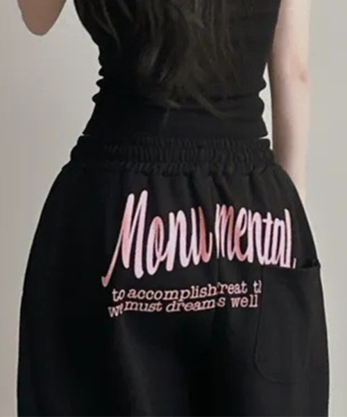 Miniministore(ミニミニストア)の「バッグプリントワイドスエットパンツ韓国風(スウェットパンツ・レディース・ネイビー系2/ブラック系1/グレー系1/ネイビー系1/グレー系2/ブラック系2・FREE)」の10枚目の写真