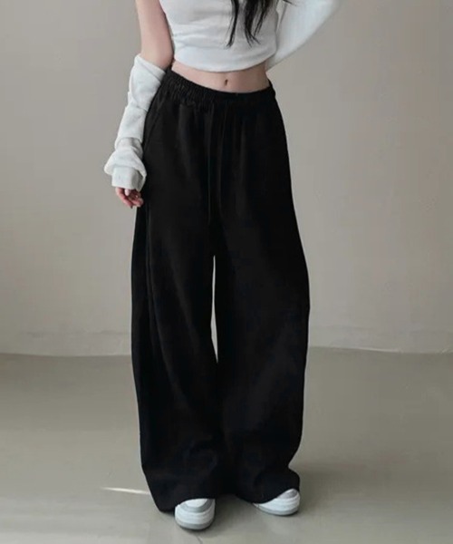 Miniministore(ミニミニストア)の「バッグプリントワイドスエットパンツ韓国風(スウェットパンツ・レディース・ネイビー系2/ブラック系1/グレー系1/ネイビー系1/グレー系2/ブラック系2・FREE)」の11枚目の写真