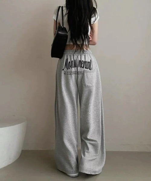 Miniministore(ミニミニストア)の「バッグプリントワイドスエットパンツ韓国風(スウェットパンツ・レディース・ネイビー系2/ブラック系1/グレー系1/ネイビー系1/グレー系2/ブラック系2・FREE)」の16枚目の写真