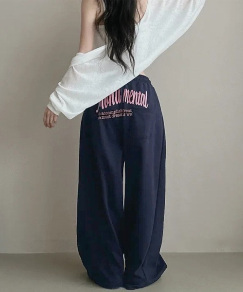 Miniministore(ミニミニストア)の「バッグプリントワイドスエットパンツ韓国風(スウェットパンツ・レディース・ネイビー系2/ブラック系1/グレー系1/ネイビー系1/グレー系2/ブラック系2・FREE)」の19枚目の写真
