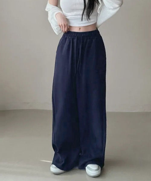 Miniministore(ミニミニストア)の「バッグプリントワイドスエットパンツ韓国風(スウェットパンツ・レディース・ネイビー系2/ブラック系1/グレー系1/ネイビー系1/グレー系2/ブラック系2・FREE)」の20枚目の写真