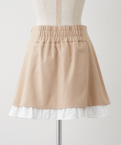 continuer de NICE CLAUP（コンティニューデナイスクラップ）の「【華奢見えシルエット】ハイウエスト裾チラリミニスカート（スカート・レディース・その他1/その他2/ベージュ・FREE）」の4枚目の写真