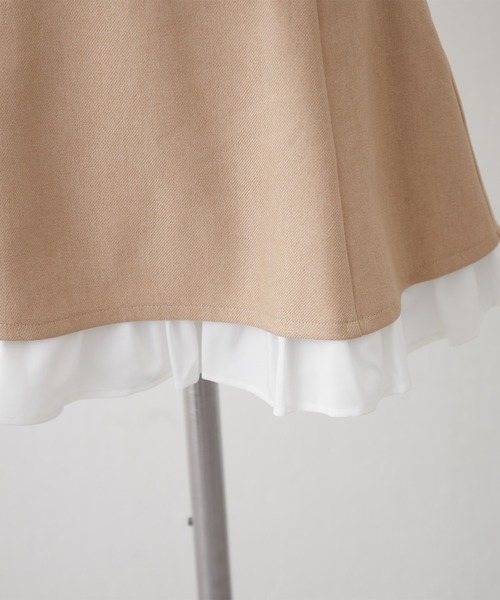 continuer de NICE CLAUP（コンティニューデナイスクラップ）の「【華奢見えシルエット】ハイウエスト裾チラリミニスカート（スカート・レディース・その他1/その他2/ベージュ・FREE）」の8枚目の写真