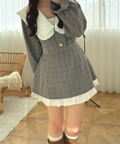 continuer de NICE CLAUP（コンティニューデナイスクラップ）の「【華奢見えシルエット】ハイウエスト裾チラリミニスカート（スカート・レディース・その他1/その他2/ベージュ・FREE）」の10枚目の写真