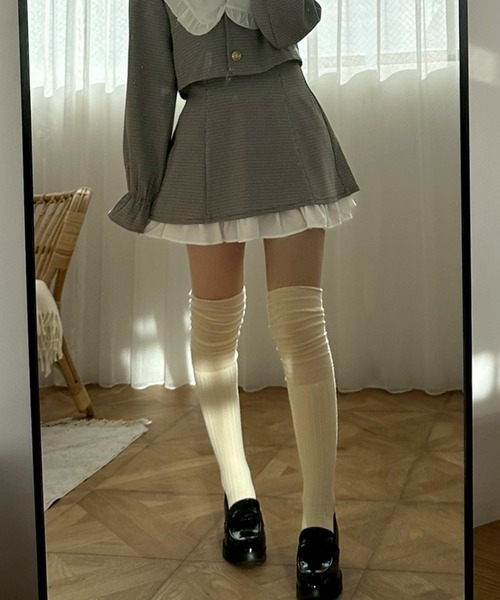 continuer de NICE CLAUP（コンティニューデナイスクラップ）の「【華奢見えシルエット】ハイウエスト裾チラリミニスカート（スカート・レディース・その他1/その他2/ベージュ・FREE）」の21枚目の写真