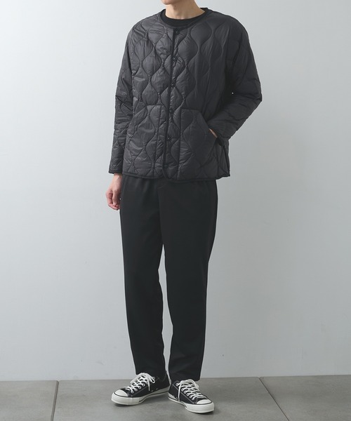TAION（タイオン）の「【TAION】ミリタリー クルーネック ダウンジャケット-ソフトシェル / MILITARY CREW NECK DOWN JKT（ダウンジャケット/コート・メンズ・ブラック・S/XL/L/M）」の4枚目の写真