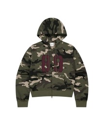 『mahagrid/マハグリッド』 Camo Applique Cropped Zip-Up Hoodie/カモフラージュ短丈ジップアップパーカー