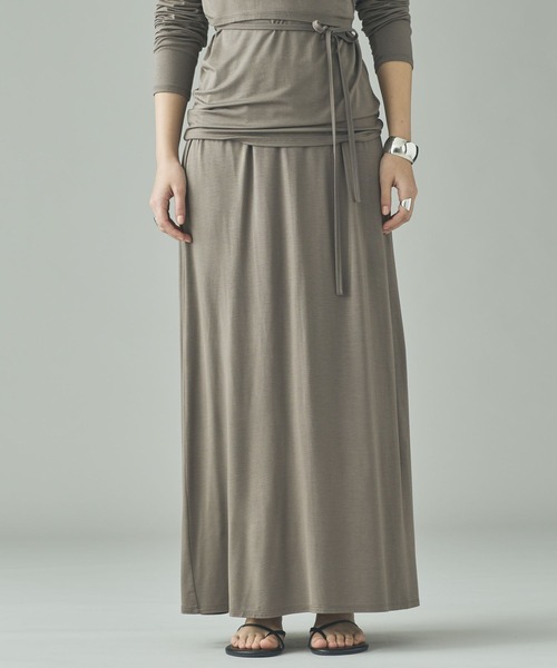 Curensology（カレンソロジー）の「Curensology(カレンソロジー)/ベアテンジクフレアスカート（スカート・レディース・ブラック/モカ・FREE）」の3枚目の写真