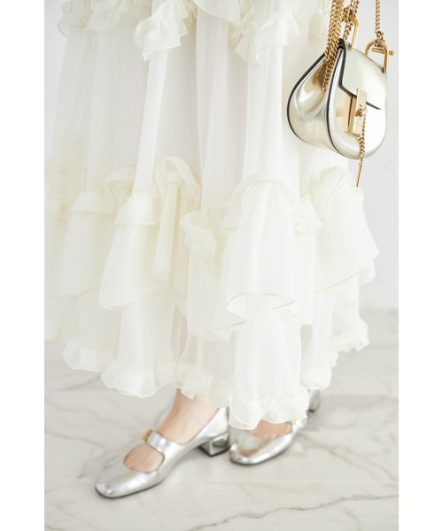 tocco closet（トッコ　クローゼット）の「【ZOZO限定】重ねフリルティアードスカート（スカート・レディース・ブラック/オフホワイト・M）」の11枚目の写真