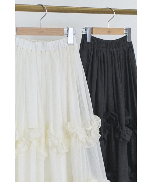tocco closet（トッコ　クローゼット）の「【ZOZO限定】重ねフリルティアードスカート（スカート・レディース・ブラック/オフホワイト・M）」の22枚目の写真