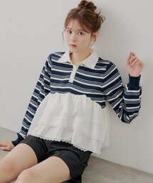 ニット/セーター（ブルー・ネイビー/青色系・ショート丈）ファッション