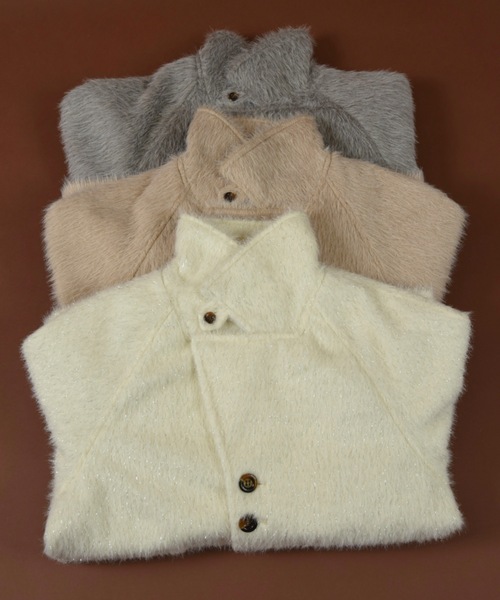 セール】2way shaggy random button coat / 2wayシャギーランダム