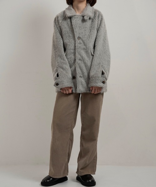セール】2way shaggy random button coat / 2wayシャギーランダム