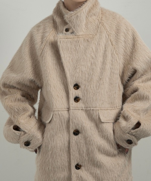 2way shaggy random button coat / 2wayシャギーランダムボタンコート