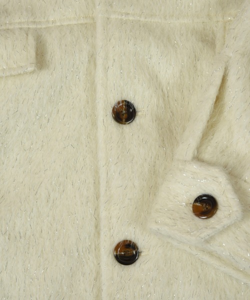 lawgy(ラウジー)の「2way shaggy random button coat / 2wayシャギーランダムボタンコート(その他アウター・レディース・ホワイト/ベージュ/ミックスグレー・FREE)」の9枚目の写真