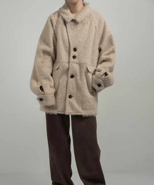 セール】2way shaggy random button coat / 2wayシャギーランダム